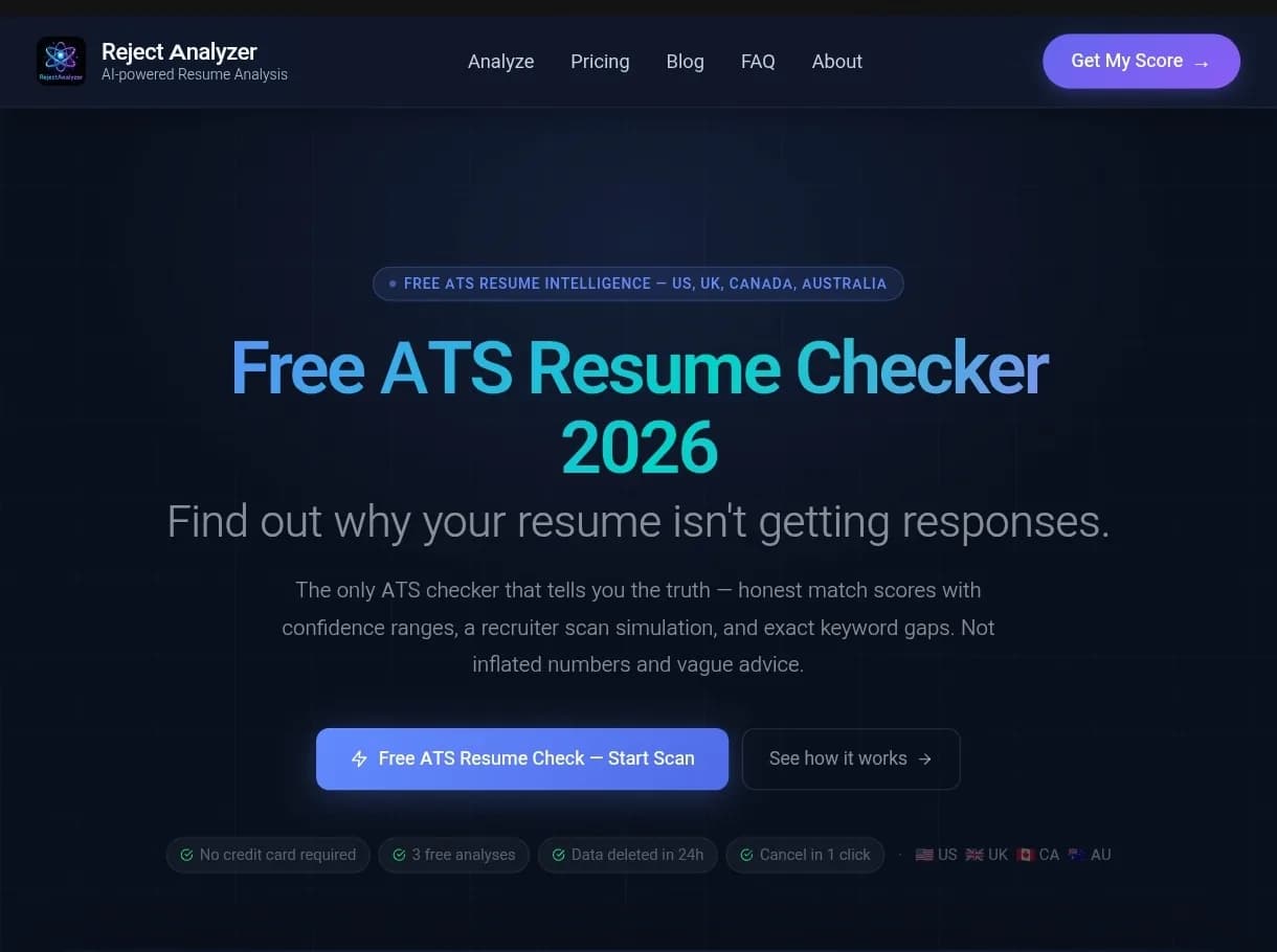Reject Analyzer AI Screenshot