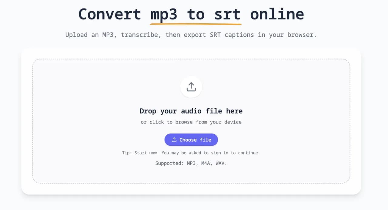 MP3 to SRT (Subtitle Generator)
