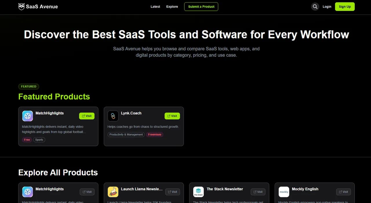 SaaS Avenue Screenshot