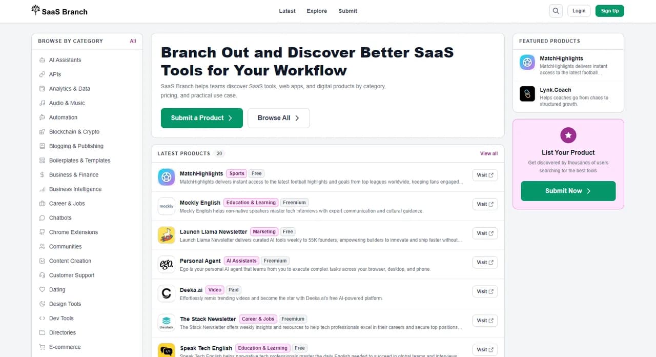 SaaS Branch Screenshot