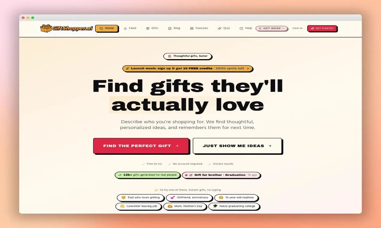 GiftShopper.ai Screenshot