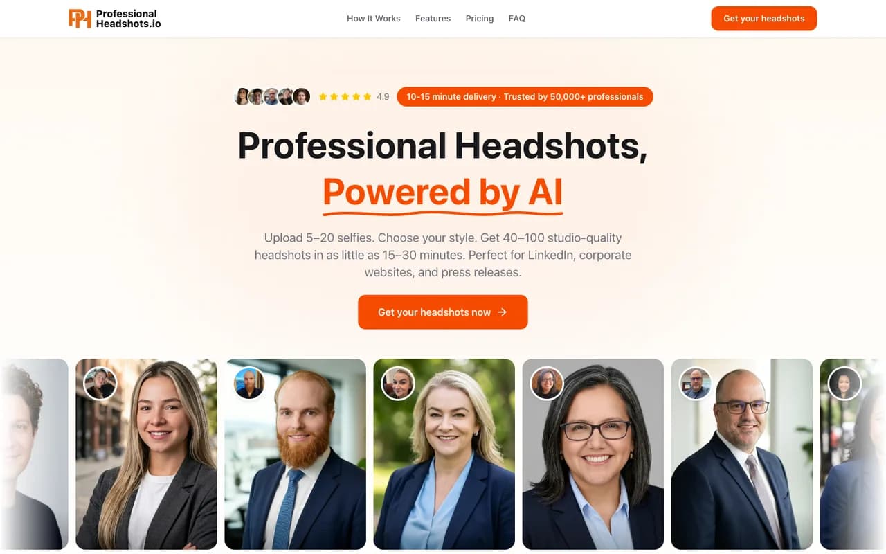 ProfessionalHeadshot.io — Career Portraits From Your Own Selfies