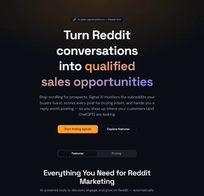 Reddit Signal Ai Screenshot