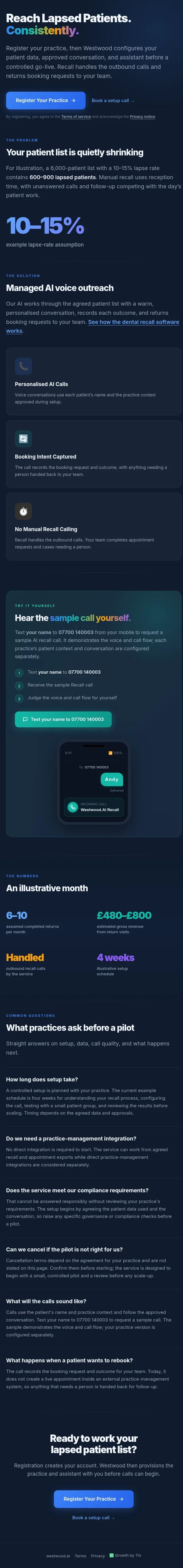 Westwood.AI Recall