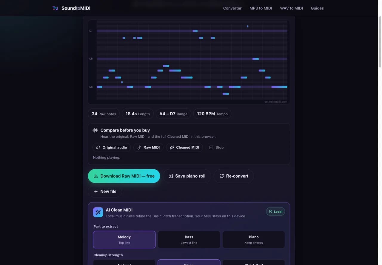 SoundToMIDI Screenshot