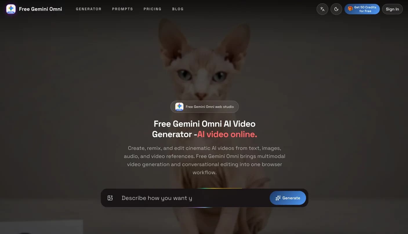 Free Gemini Omni Screenshot