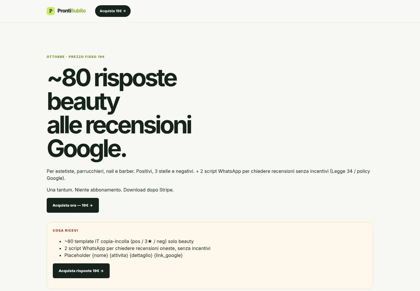 Risposte Google Beauty Pronte