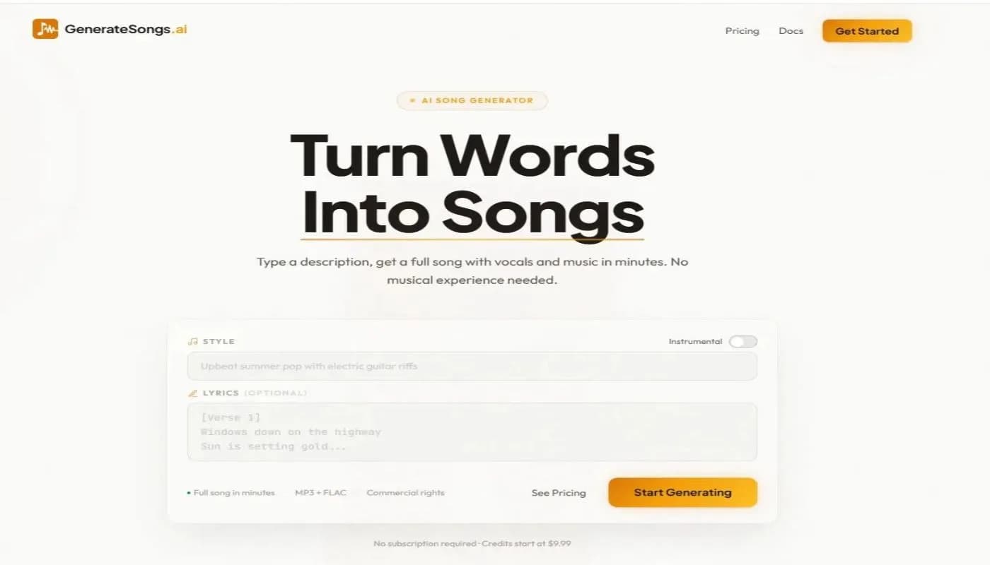 GenerateSongs.ai