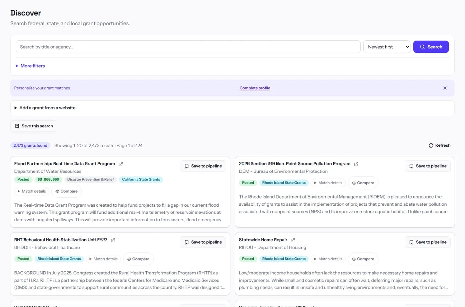 GrantCue Screenshot