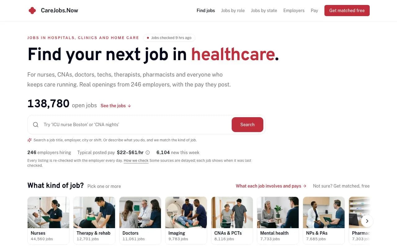 CareJobs Healthcare Jobs MCP Screenshot