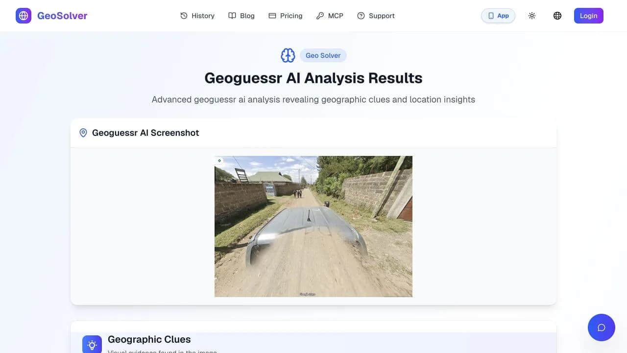 Reverse Image Location (GeoSolver) Screenshot