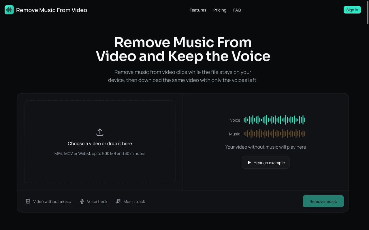Remove Music From Video Screenshot