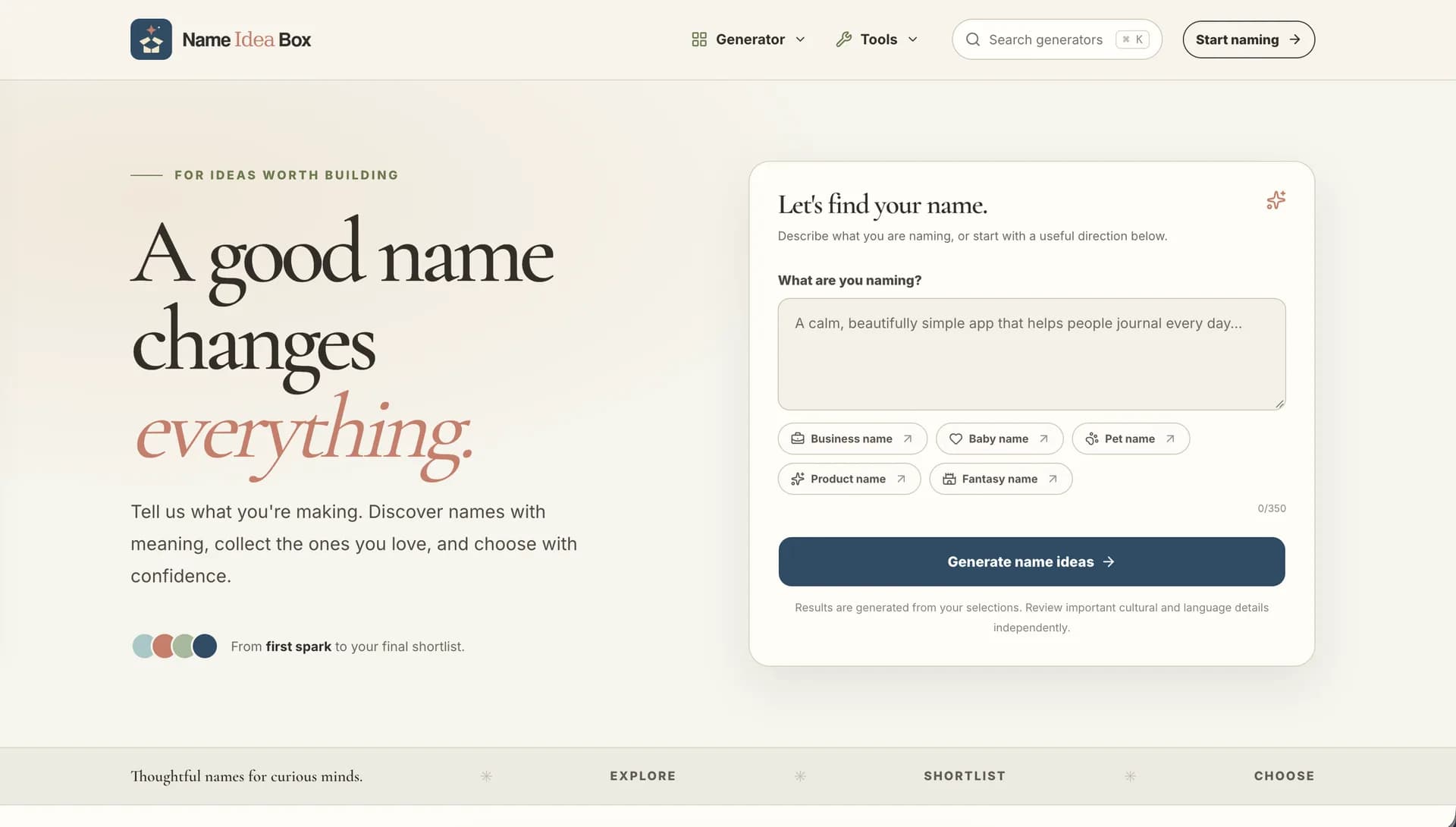 NameIdeaBox