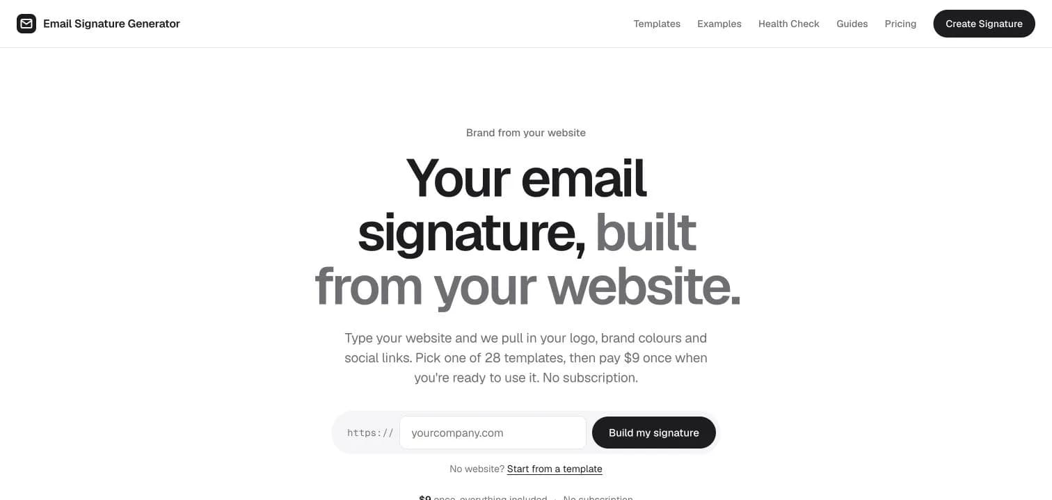 Email Signature Generator Screenshot