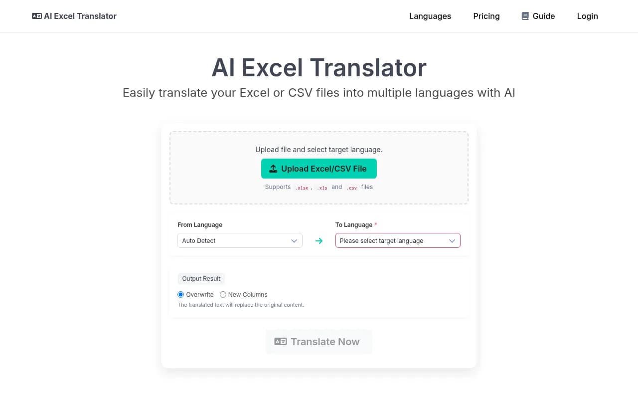 AI Excel Translator