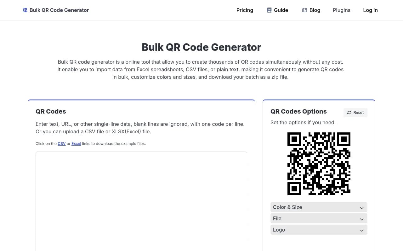 Bulk QR Code Generator