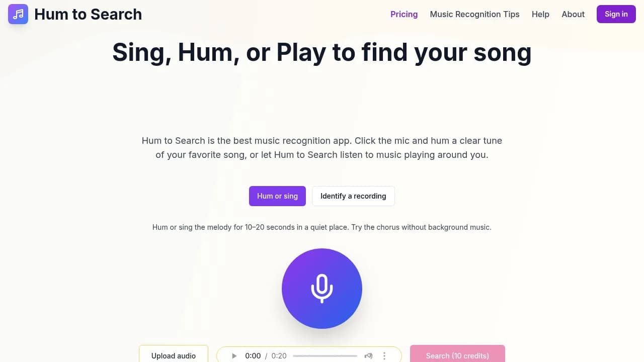Hum to Search Screenshot