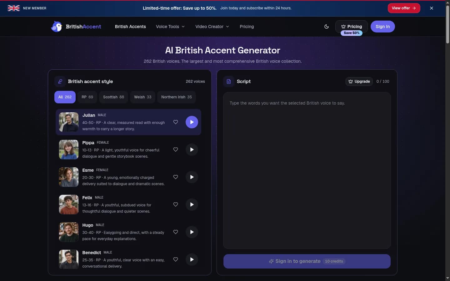 British Accent Generator