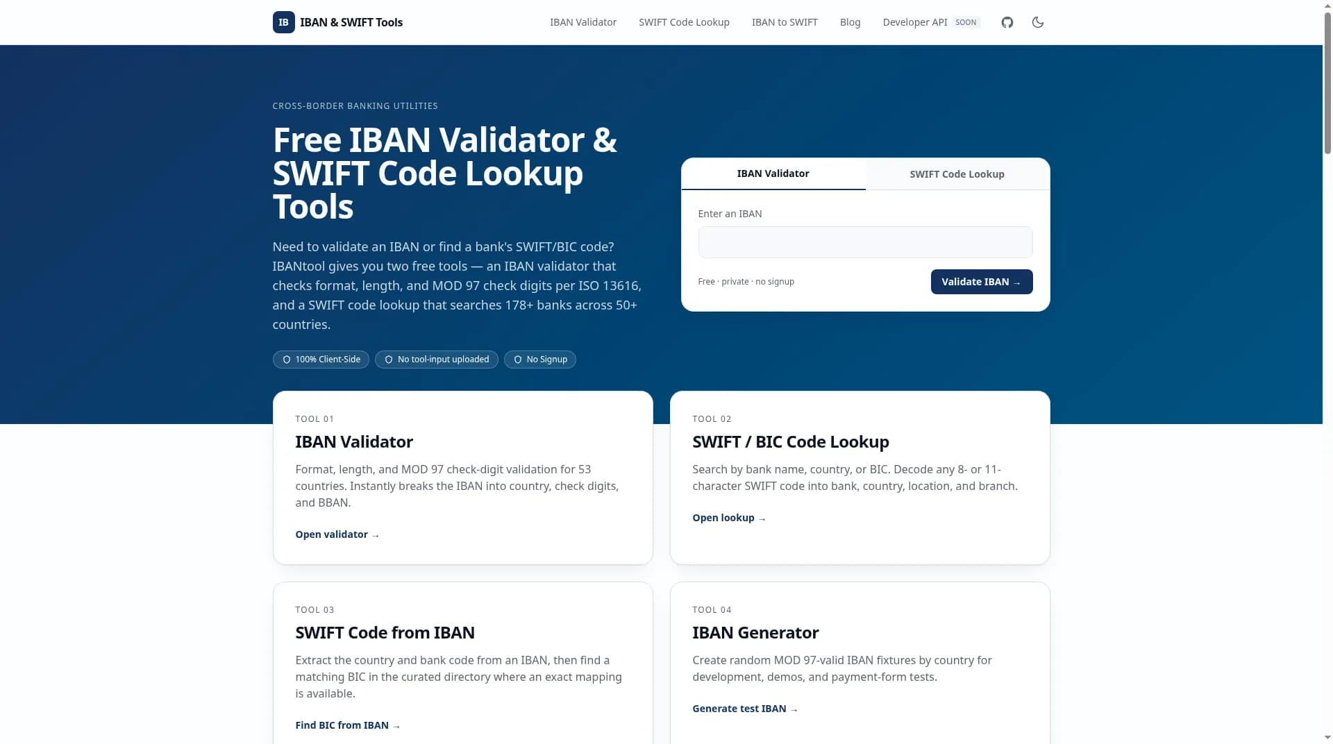 IBANtool Screenshot