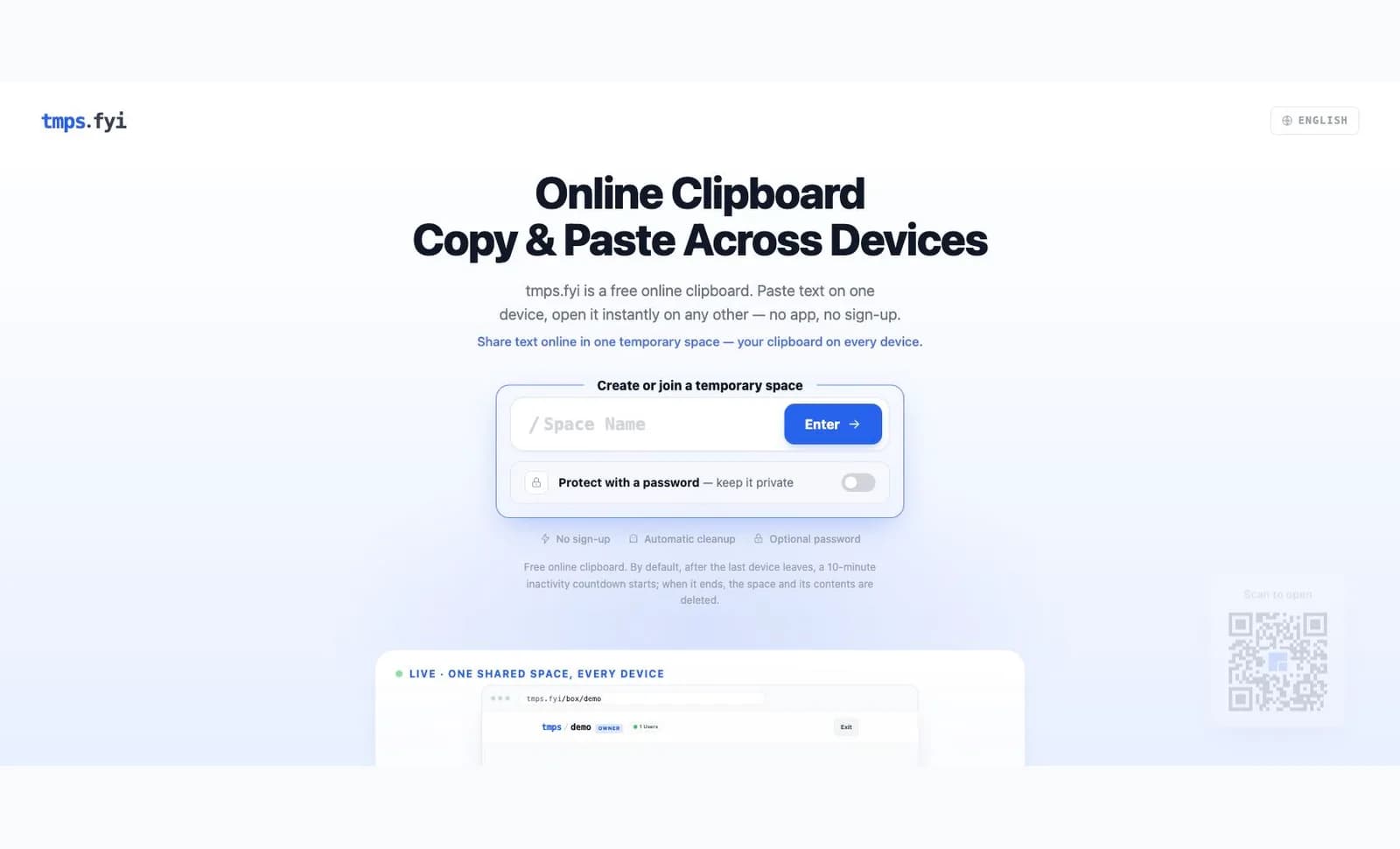 tmps.fyi – Online Clipboard