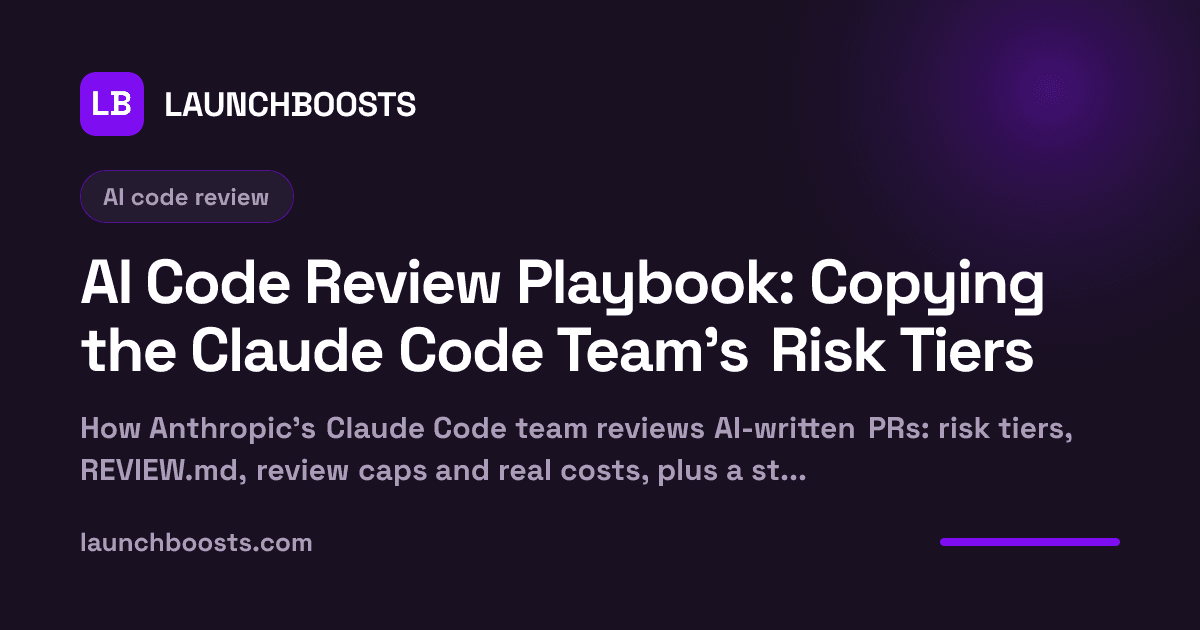 AI Code Review Playbook: Copying the Claude Code Team's Risk Tiers — LaunchBoosts