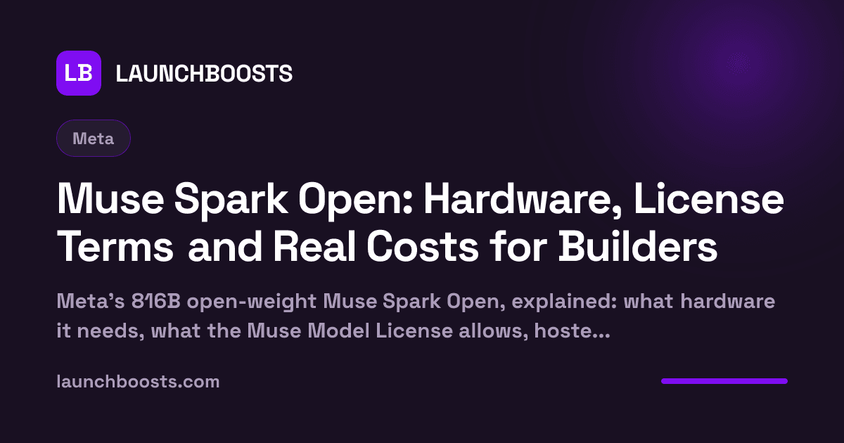 Muse Spark Open: Hardware, License Terms and Real Costs for Builders — LaunchBoosts
