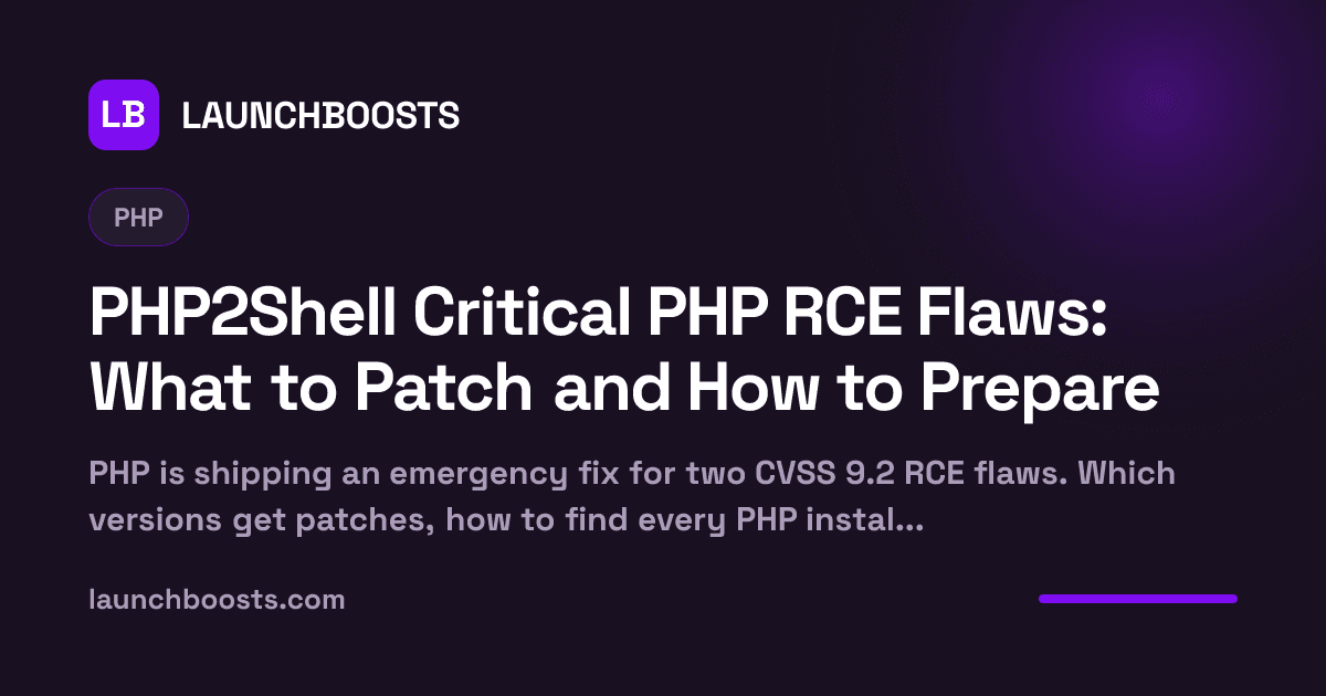 PHP2Shell Critical PHP RCE Flaws: What to Patch and How to Prepare — LaunchBoosts