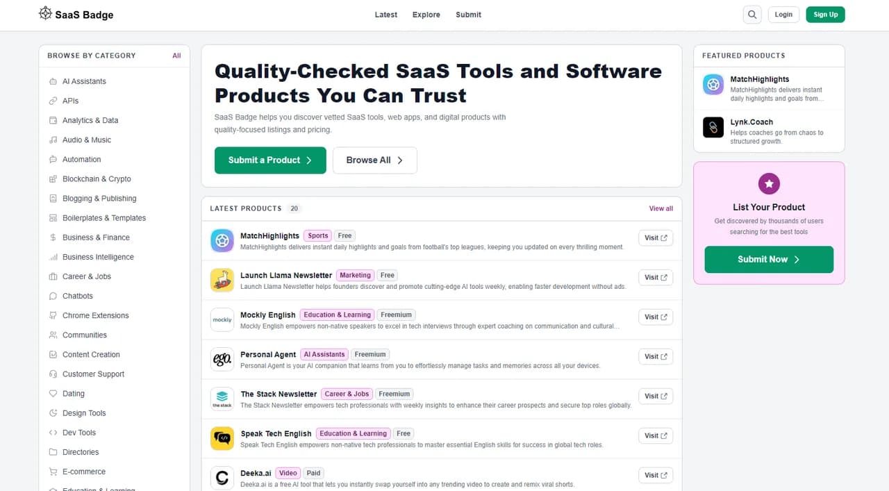 SaaS Badge Screenshot
