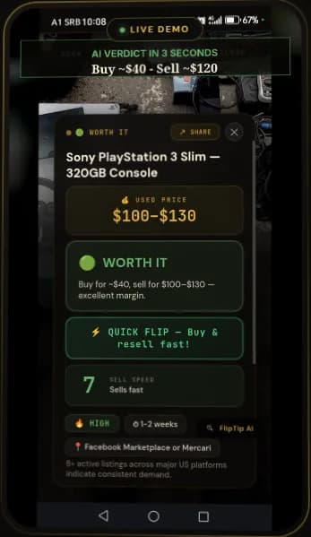 FlipTip AI Screenshot