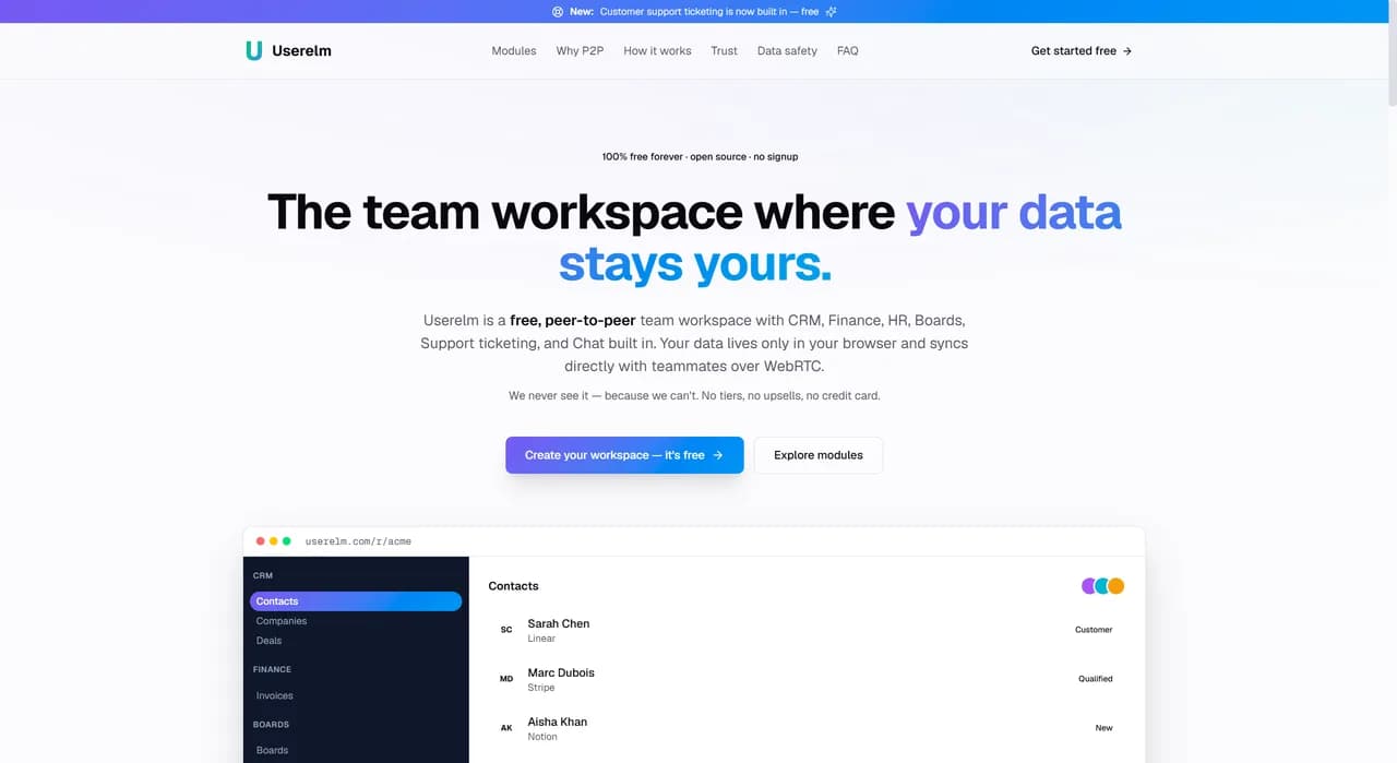 Userelm Screenshot