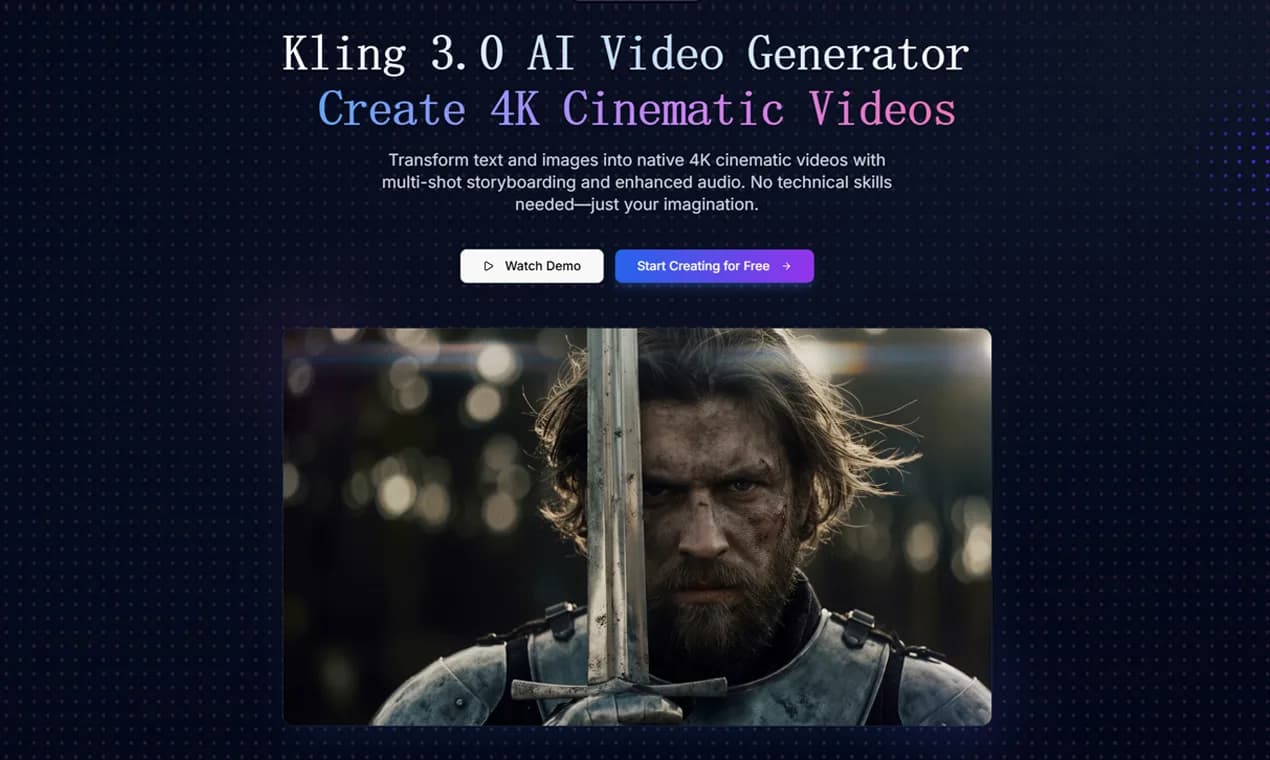 Kling 3.0 AI Video Generator Screenshot