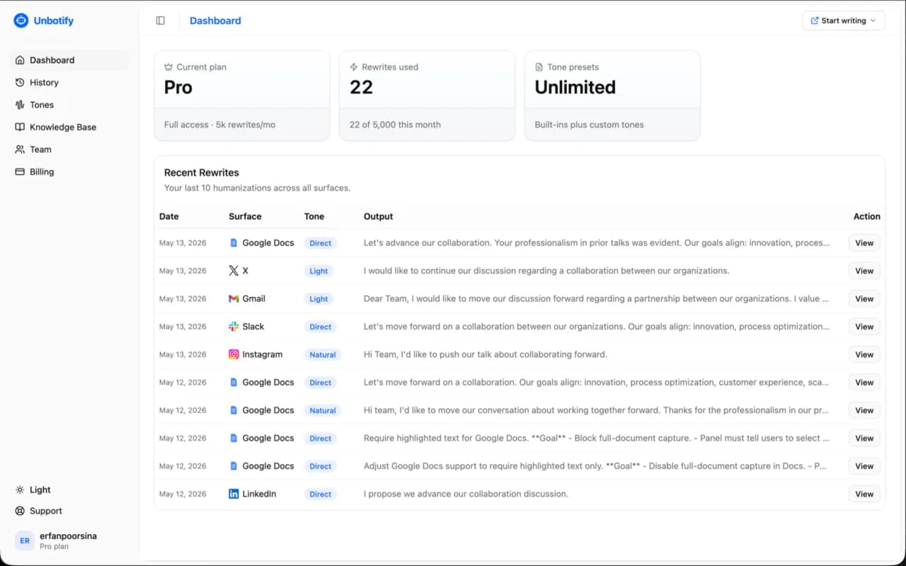 Unbotify