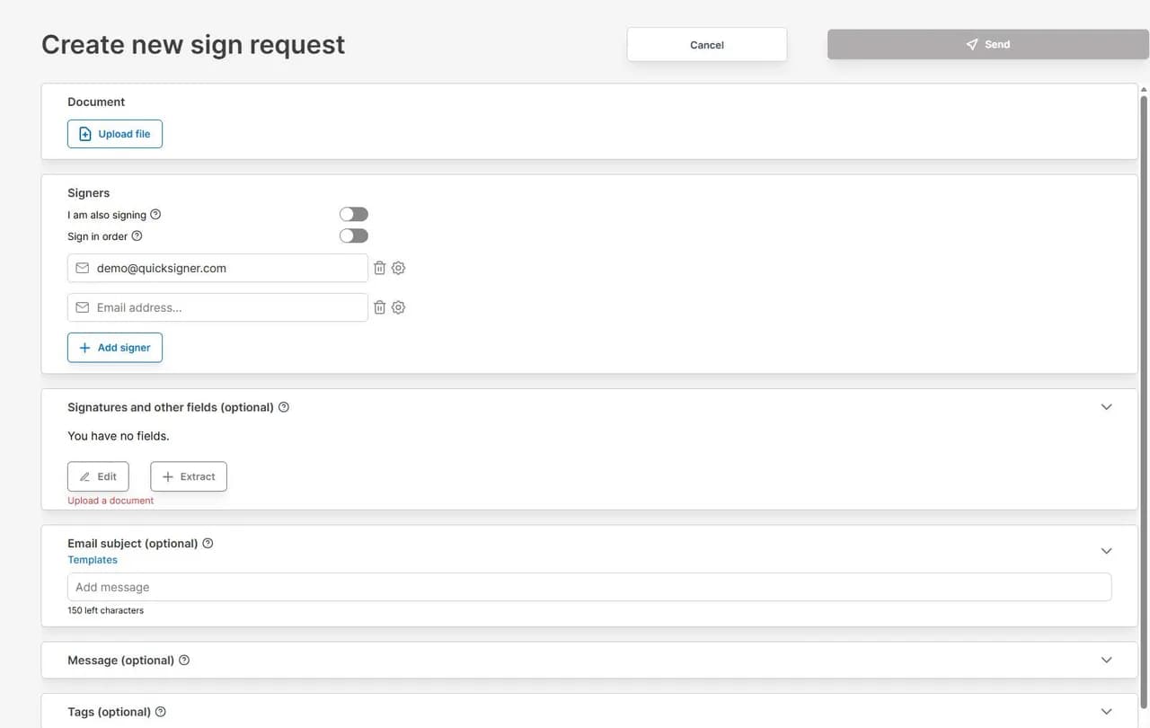 QuickSigner Screenshot
