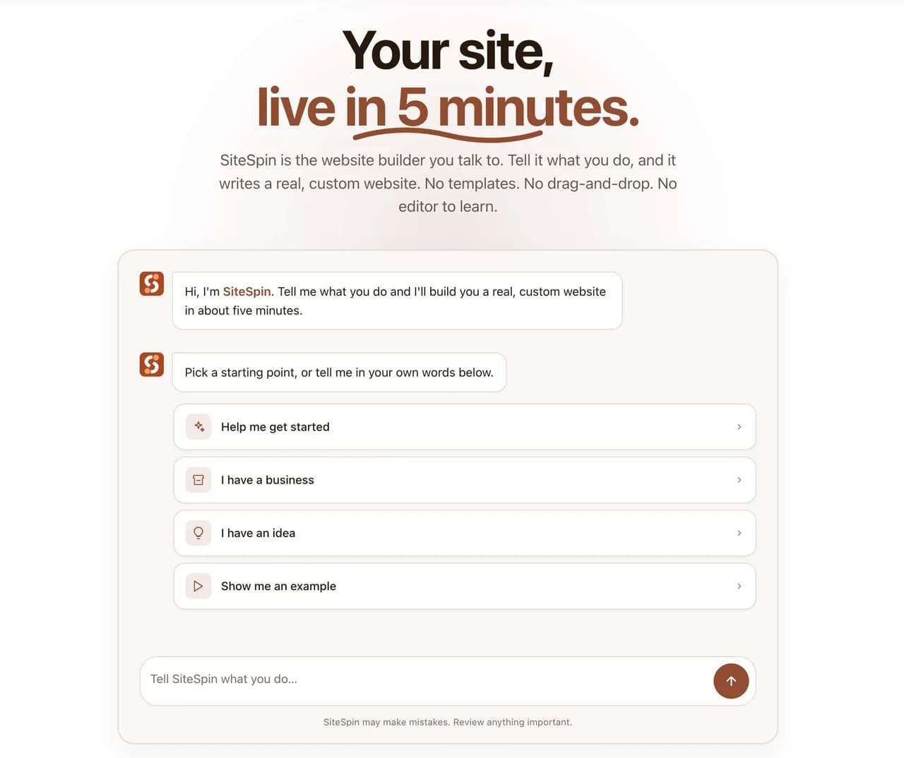 SiteSpin Screenshot