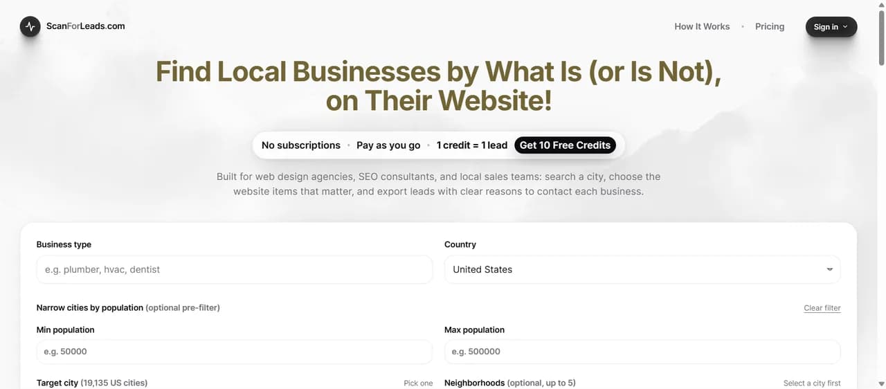 ScanForLeads Screenshot