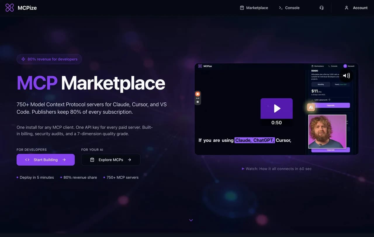 MCPize Screenshot