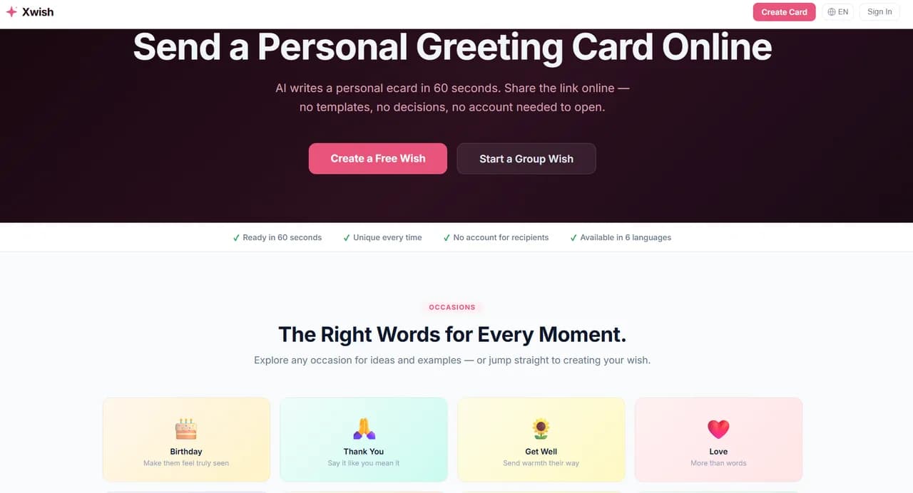 Xwish.ai Screenshot
