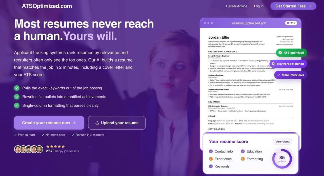 ATSOptimized.com Screenshot
