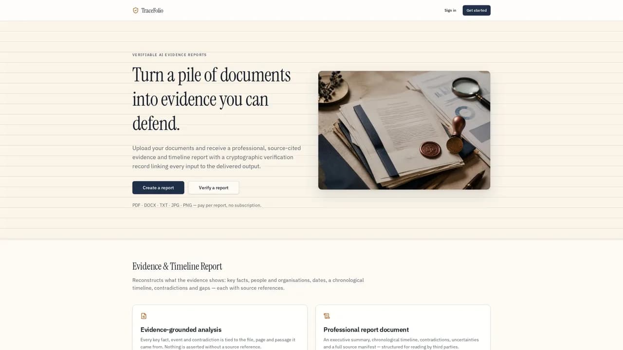 TraceFolio Screenshot