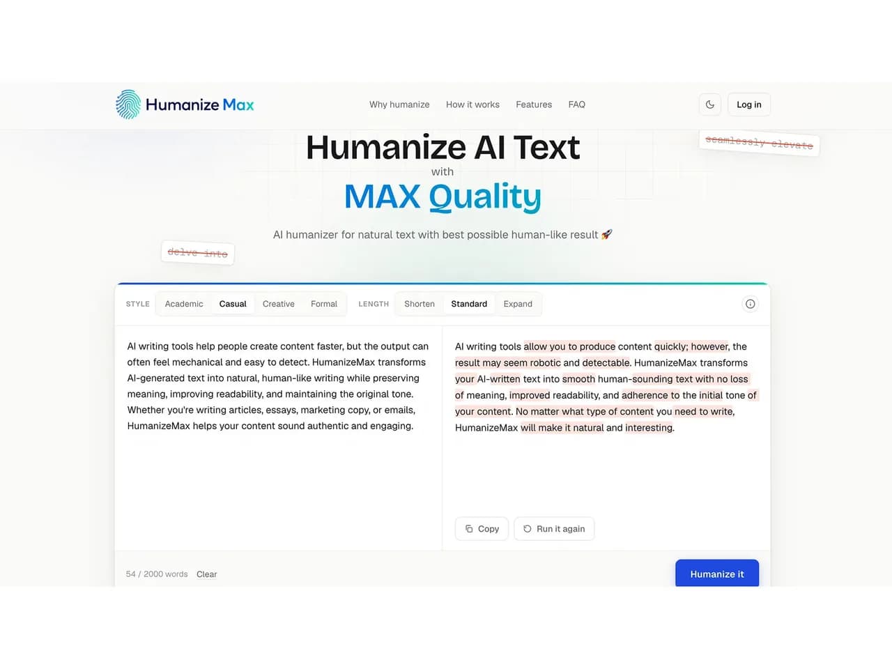Humanize Max Screenshot