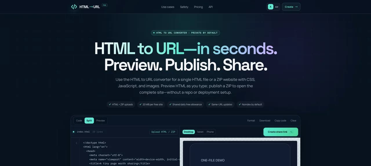 HTMLtoURL Pro Screenshot