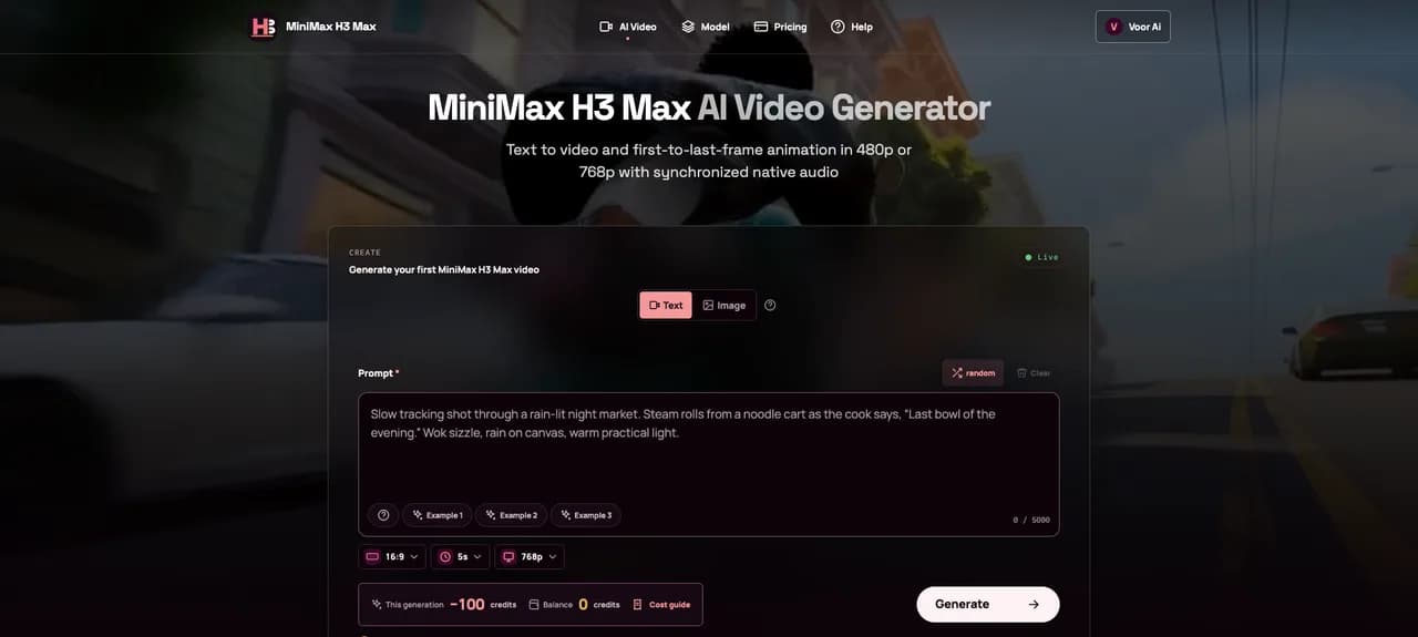 MiniMax H3 Max Screenshot