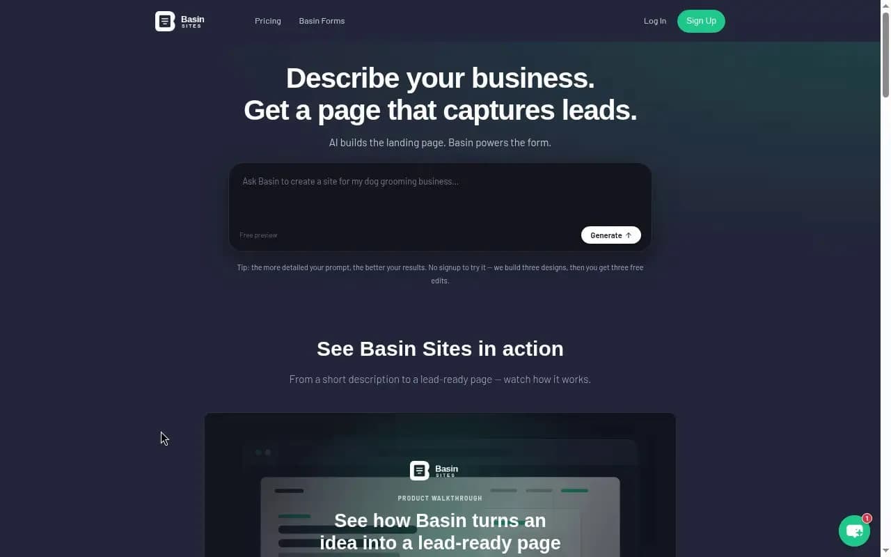 Basin Sites Screenshot