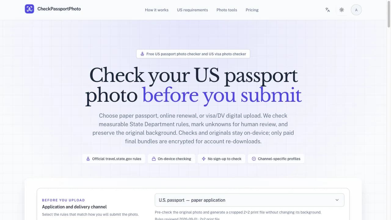 CheckPassportPhoto Screenshot