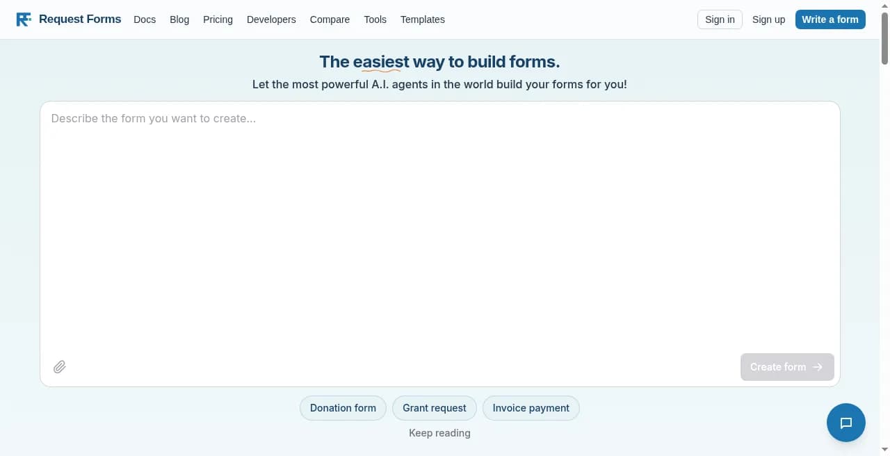 Request Forms Screenshot