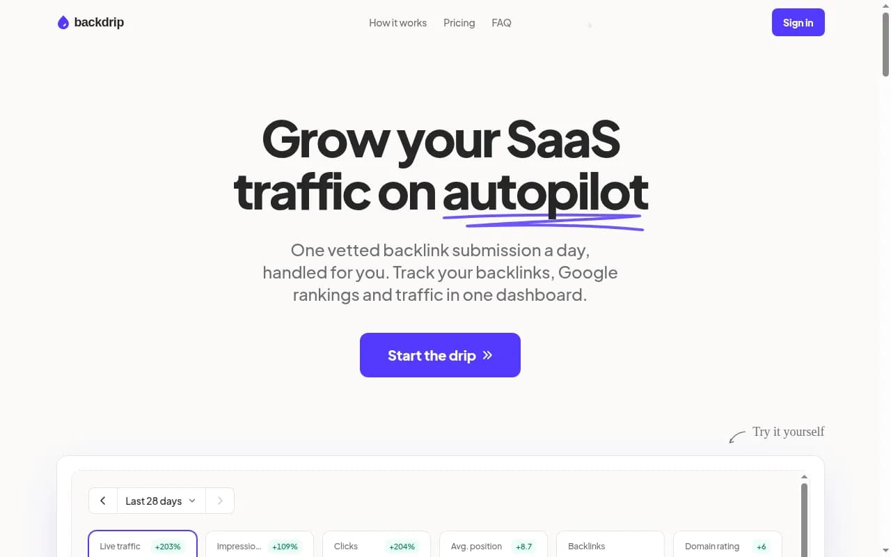Backdrip Screenshot