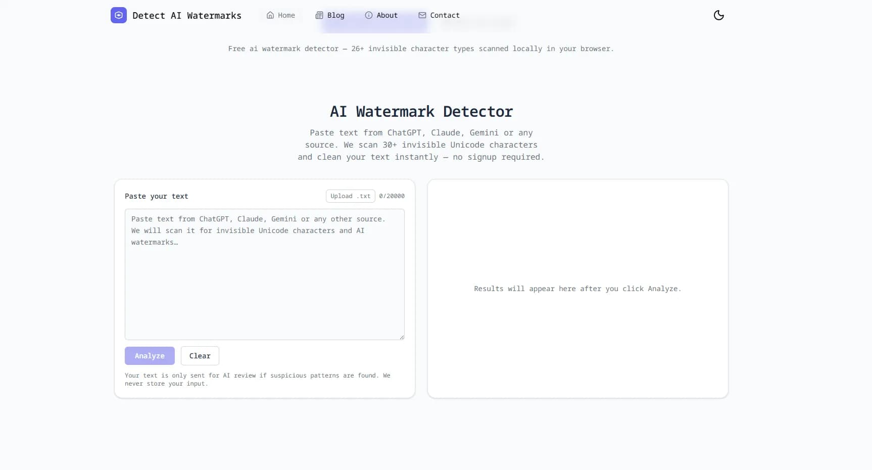 Detect AI Watermarks Screenshot