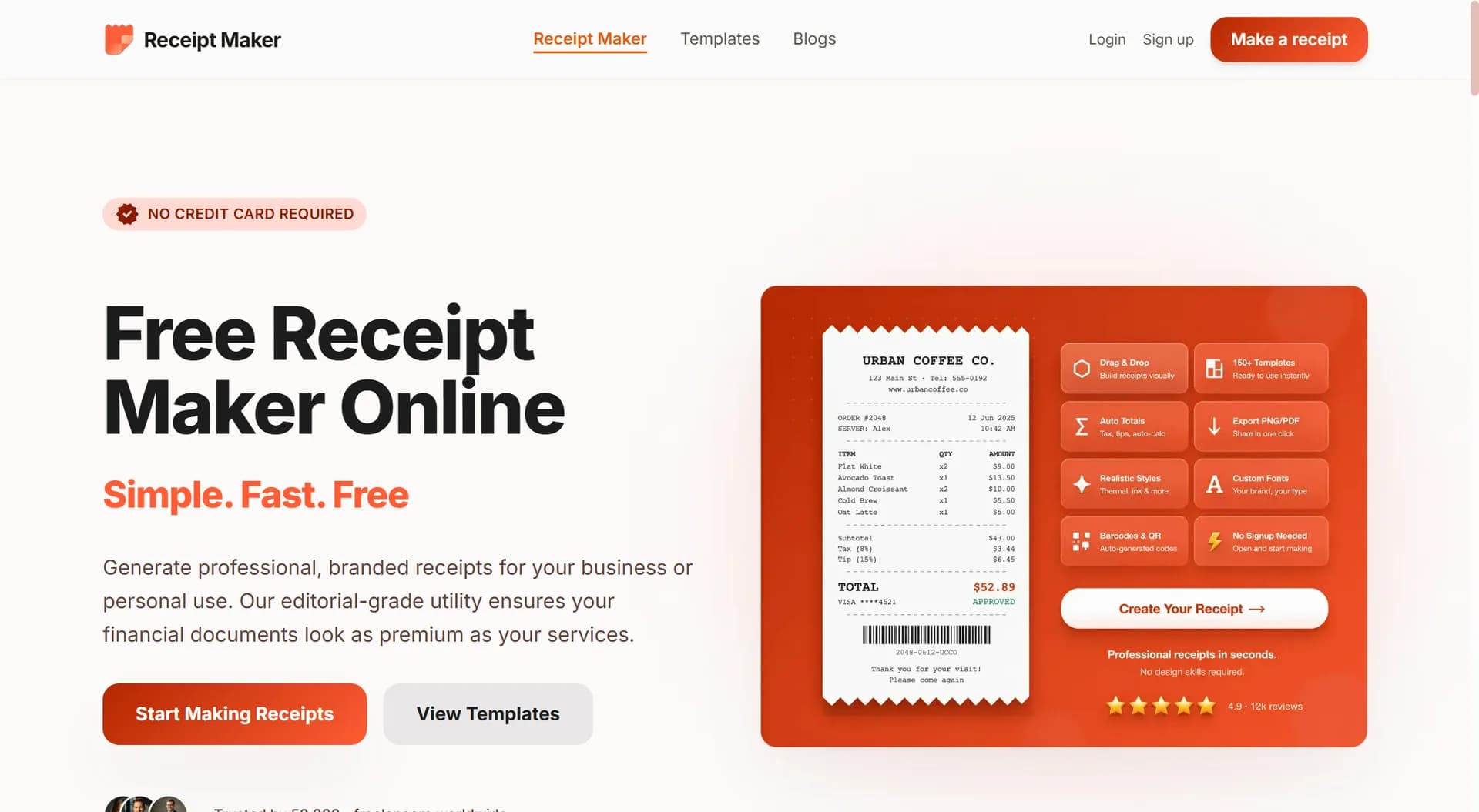 Free Receipt Maker Screenshot