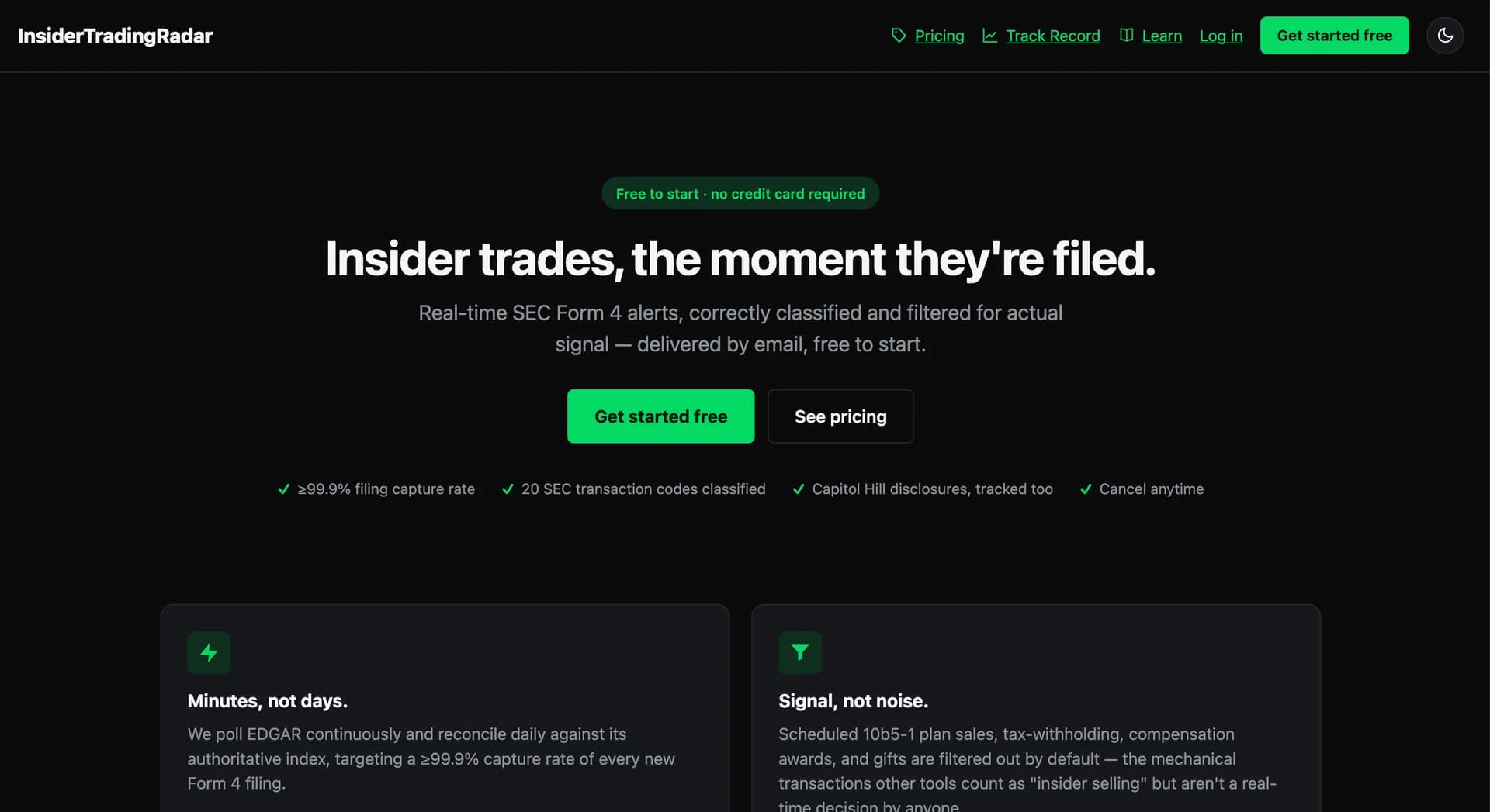 InsiderTradingRadar Screenshot