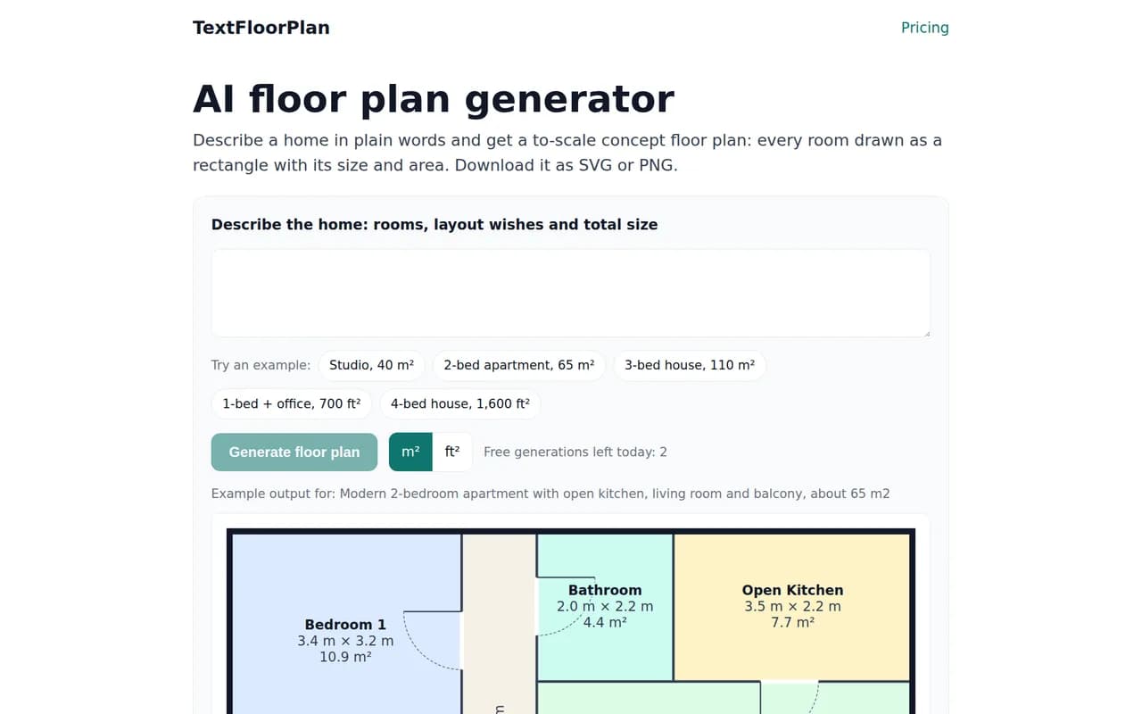 TextFloorPlan Screenshot